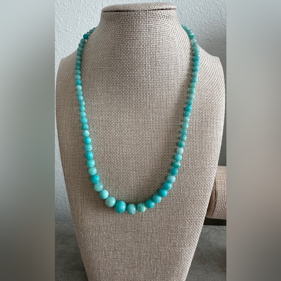 Light Amazonite bead necklace & bracelet set by Jay King - Picture 3 of 16